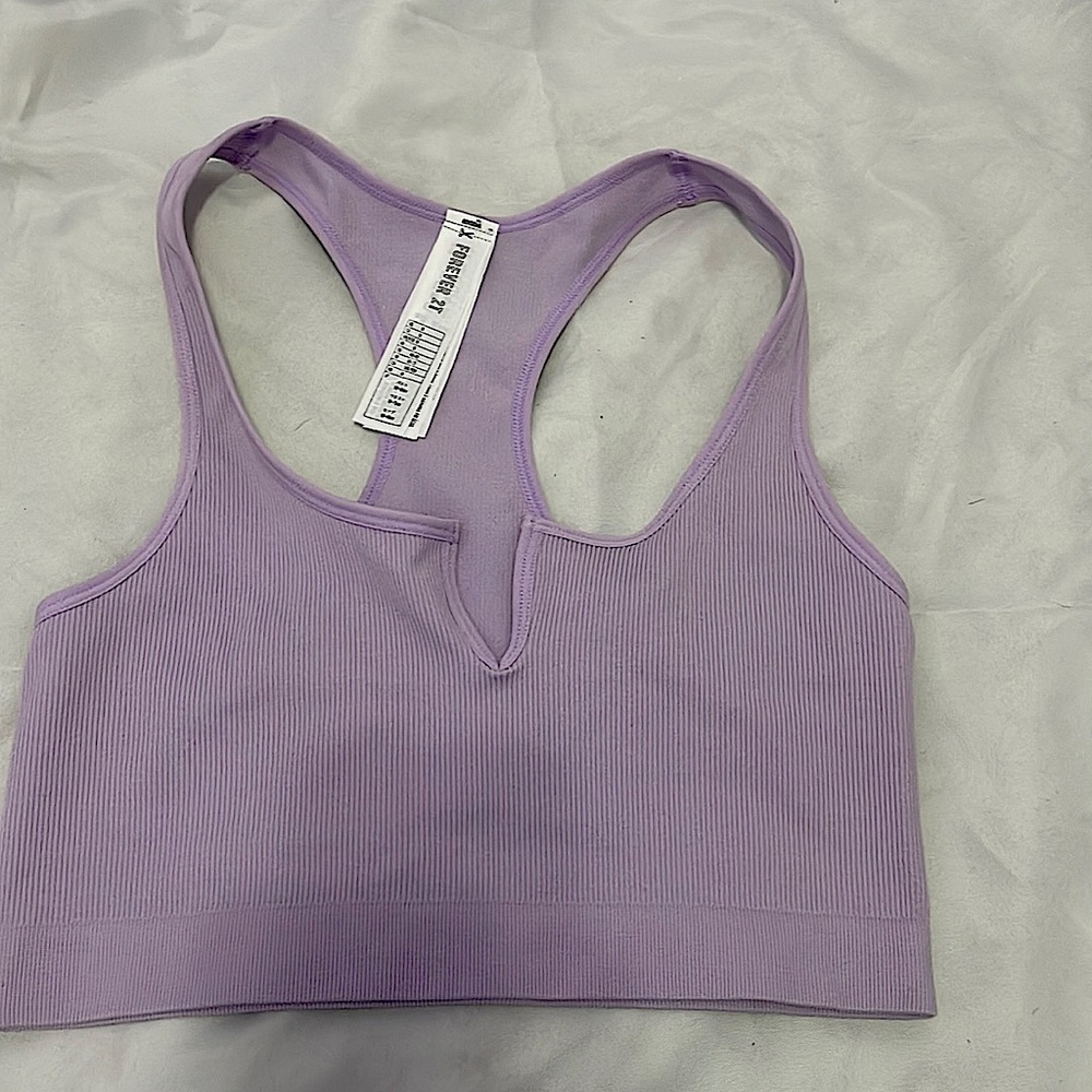 Light purple forver 21 ribbed halter crop top
